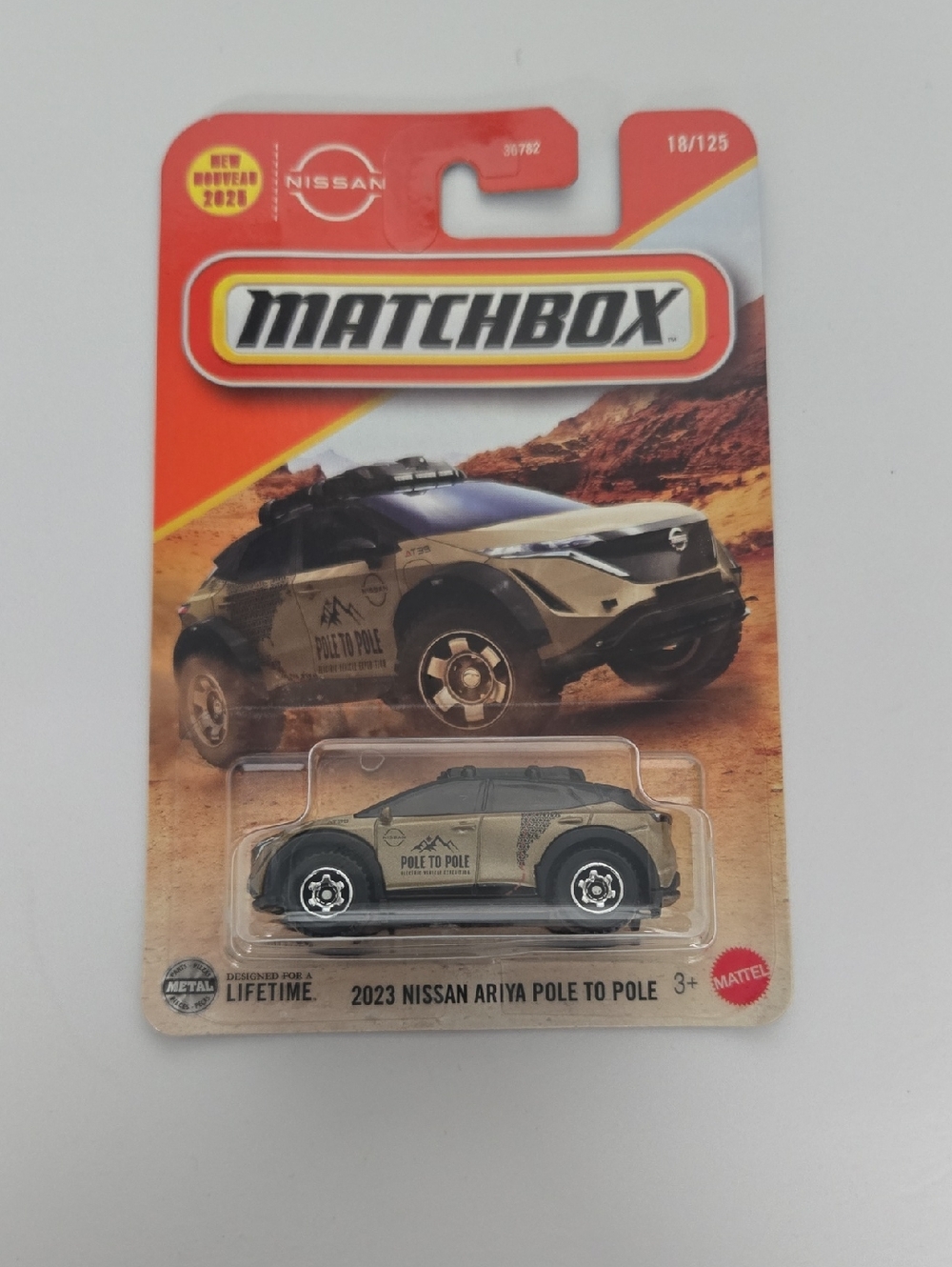 Matchbox 2023 Nissan Ariya Pole to Pole Toy Car - Tan & Black